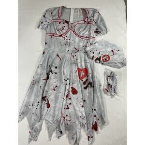 KIDSEPT Halloween Zombie Bride Nurse Costumes for Women Off the Shoulder Sz 8/10